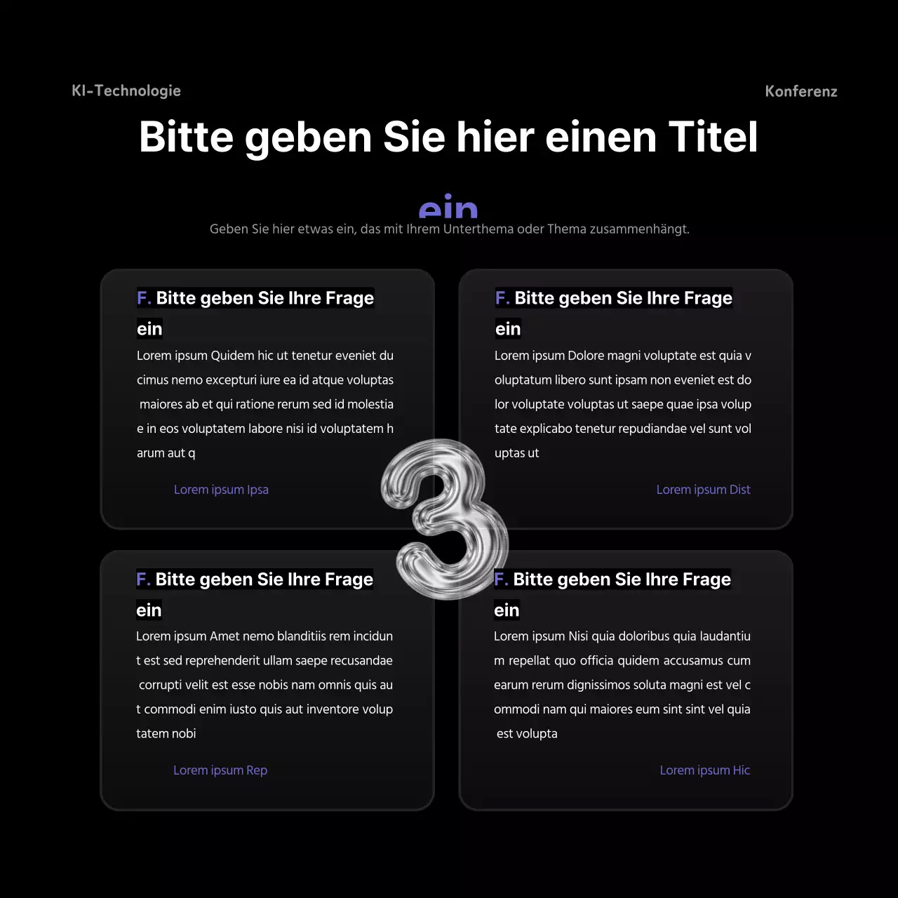 Schwarz und Lila auf einer Konferenz über künstliche Intelligenz