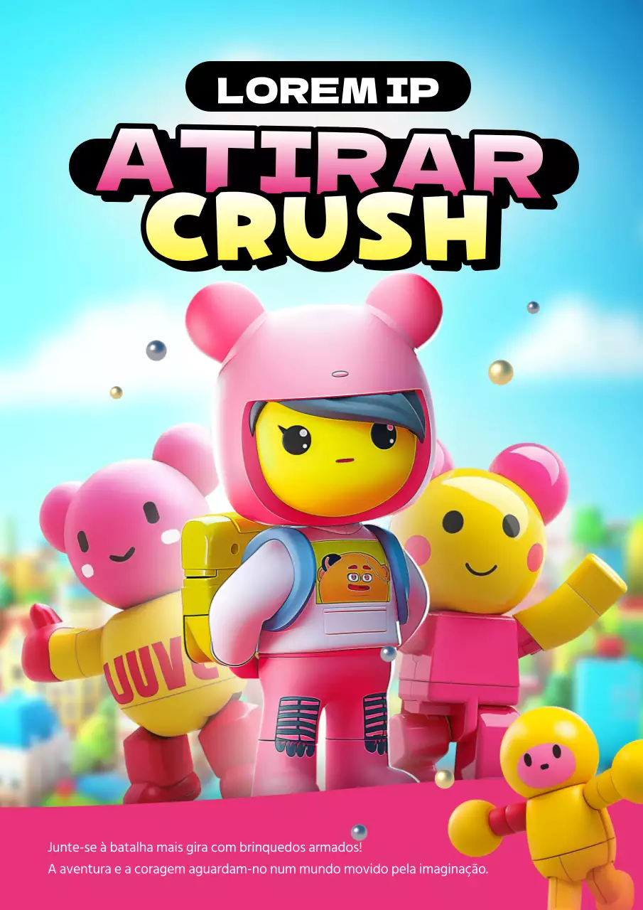 Promover um jogo giro em rosa e amarelo