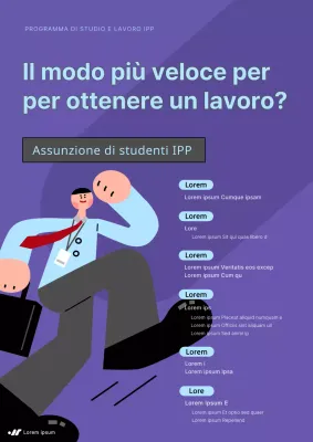 Volantino per seminario sul successo professionale in azzurro e viola