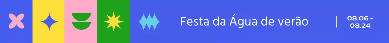 Um simples festival de água de verão com muitas formas e cores coloridas