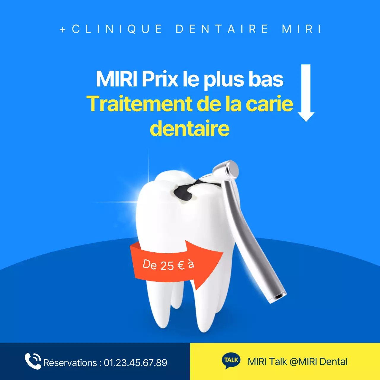 Traitement simple des caries dentaires bleu et jaune publicité à bas prix