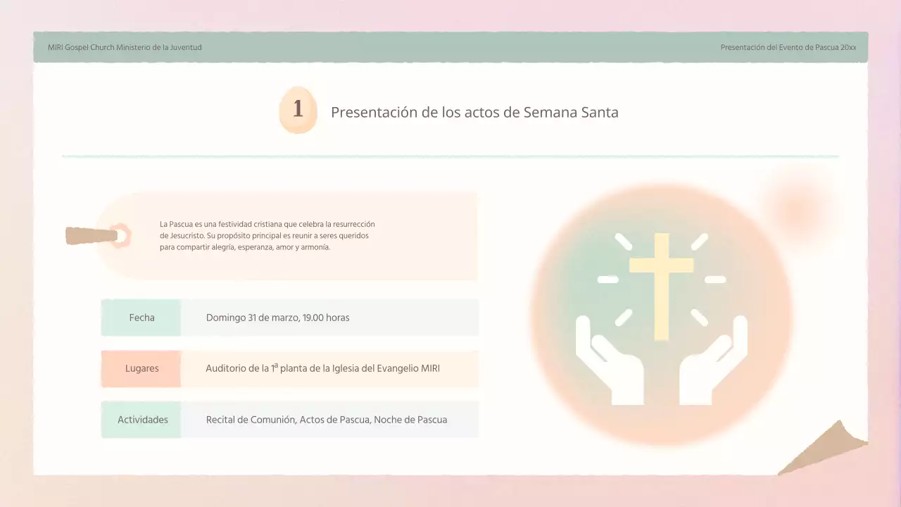 Un sencillo planificador de Pascua rosa y amarillo