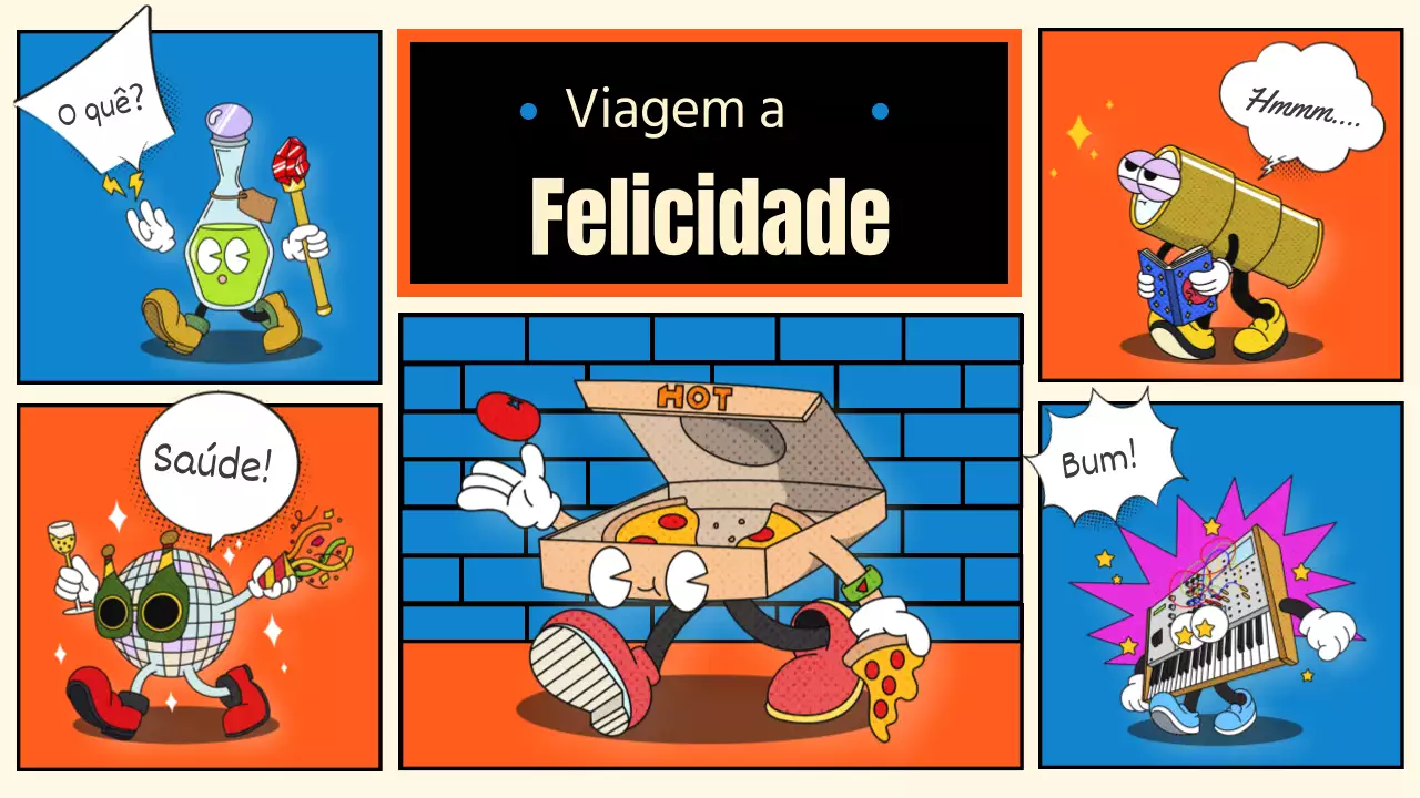 Uma viagem azul e laranja para a felicidade