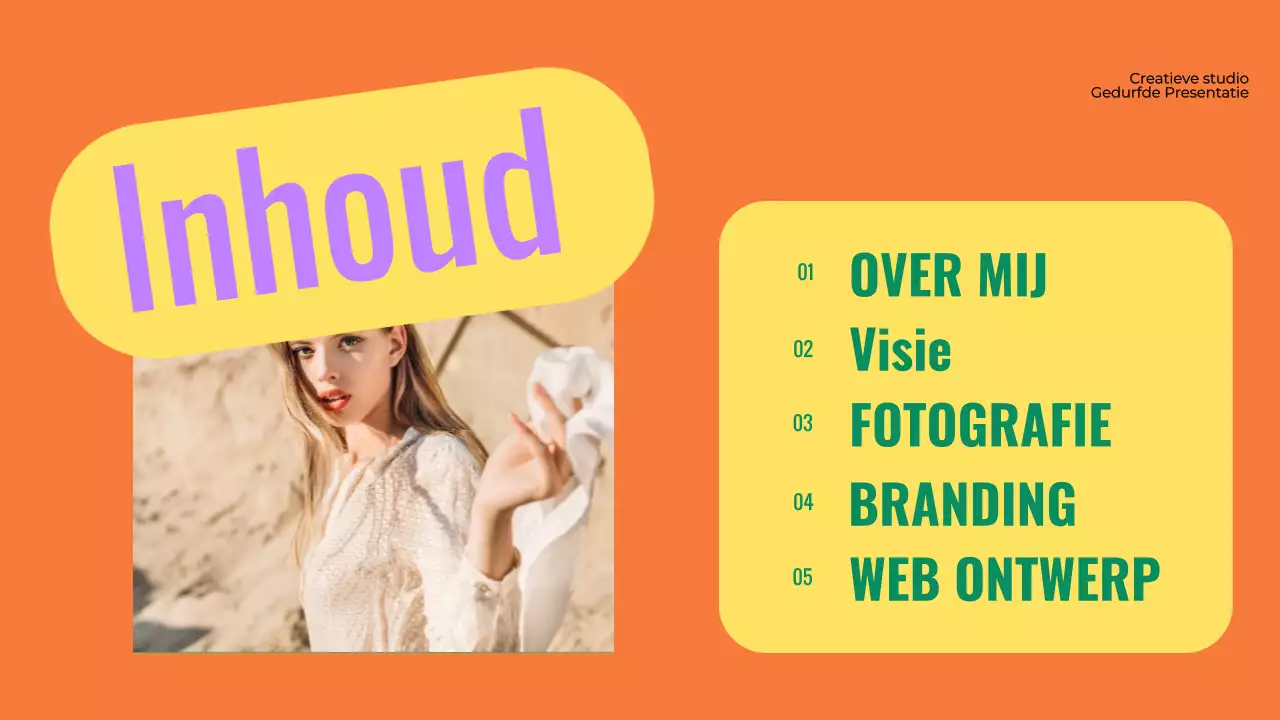 Een gedurfde designportfolio in paars en geel