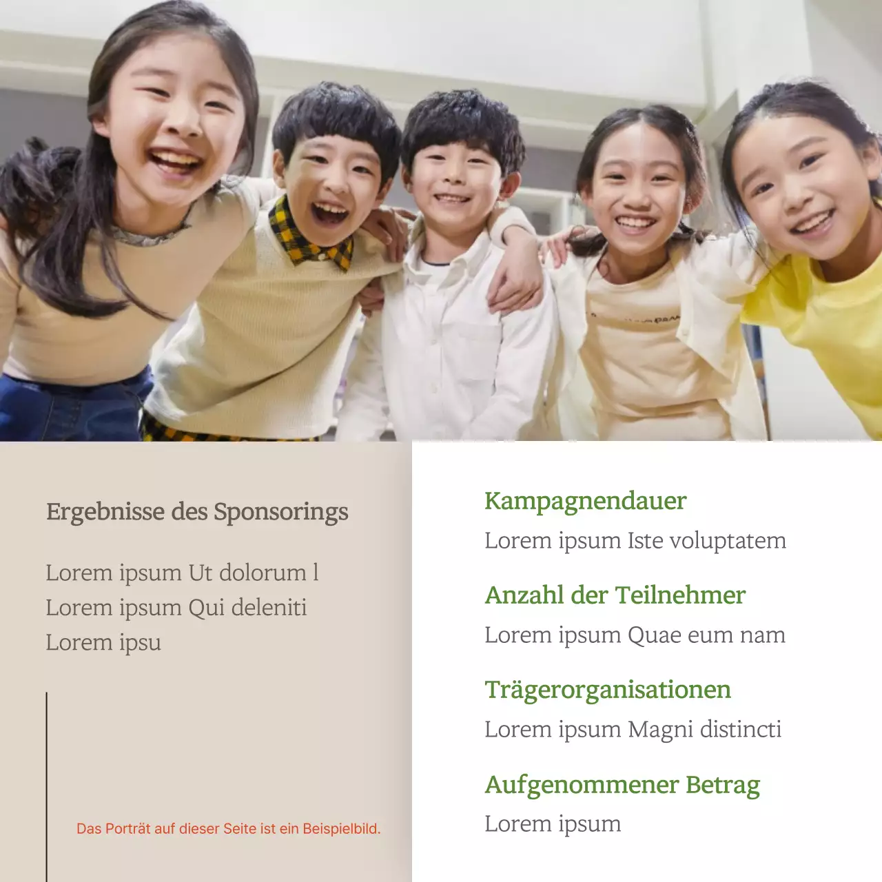 Förderung von Kinderpatenschaften mit braunem und weißem Minimalismus