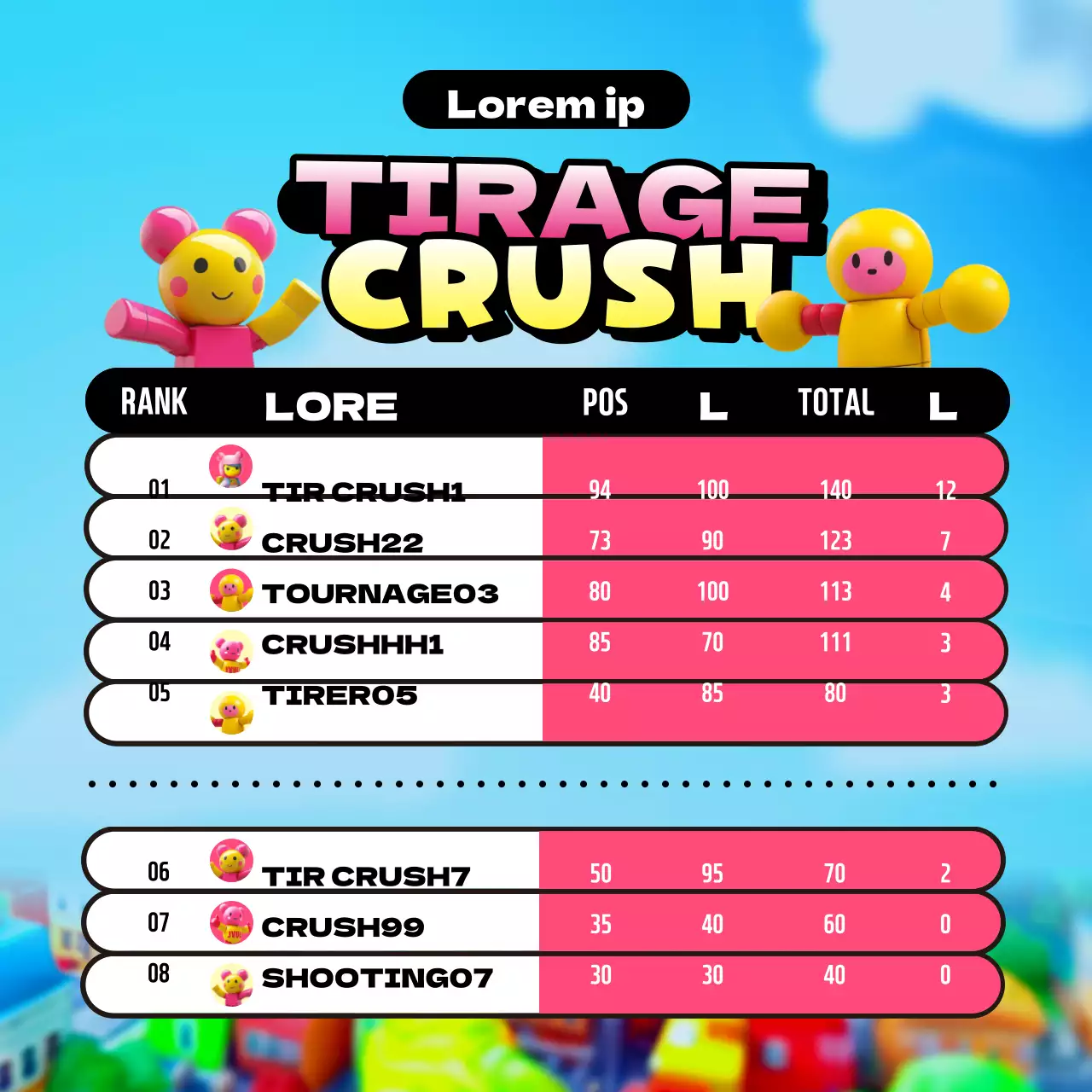 A propos du classement des jeux de peluches roses et jaunes