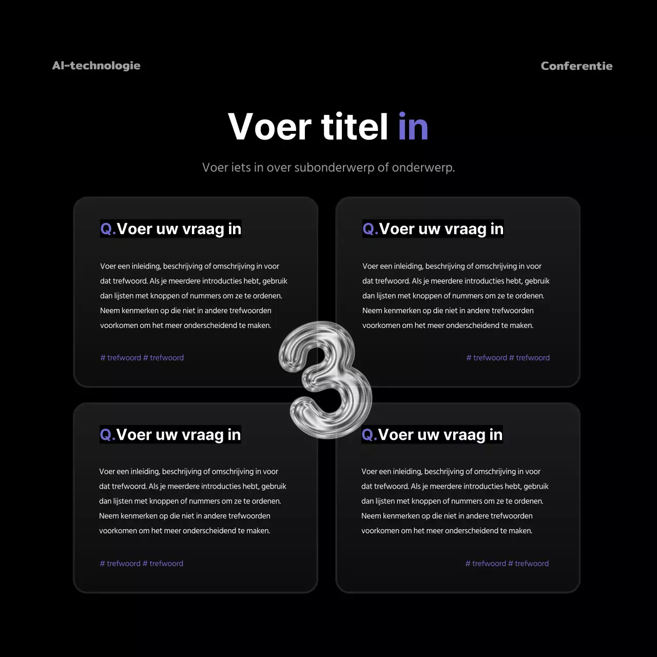 Zwart en paars op een conferentie over kunstmatige intelligentie