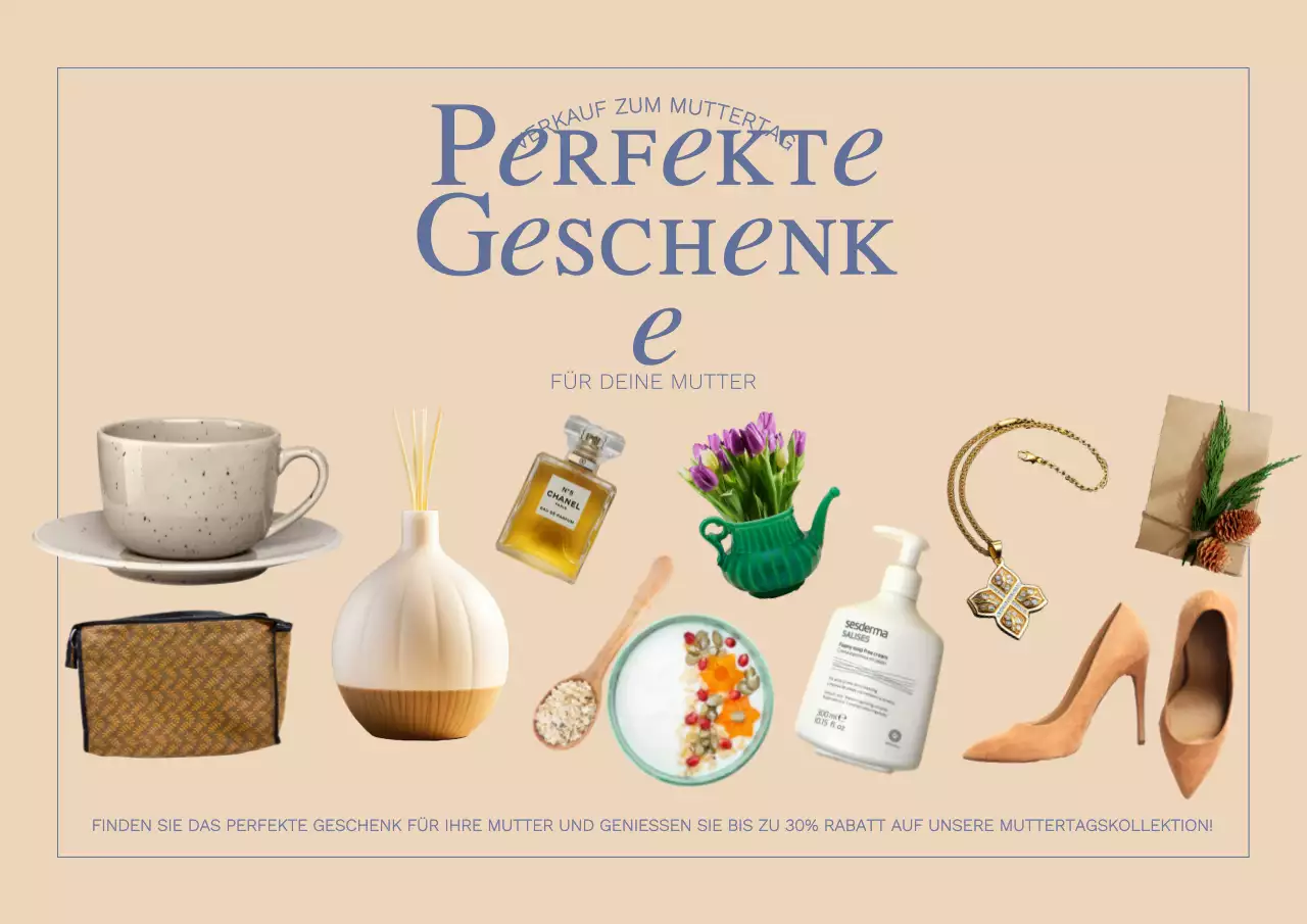 Beige Minimalistische Muttertagsaktion