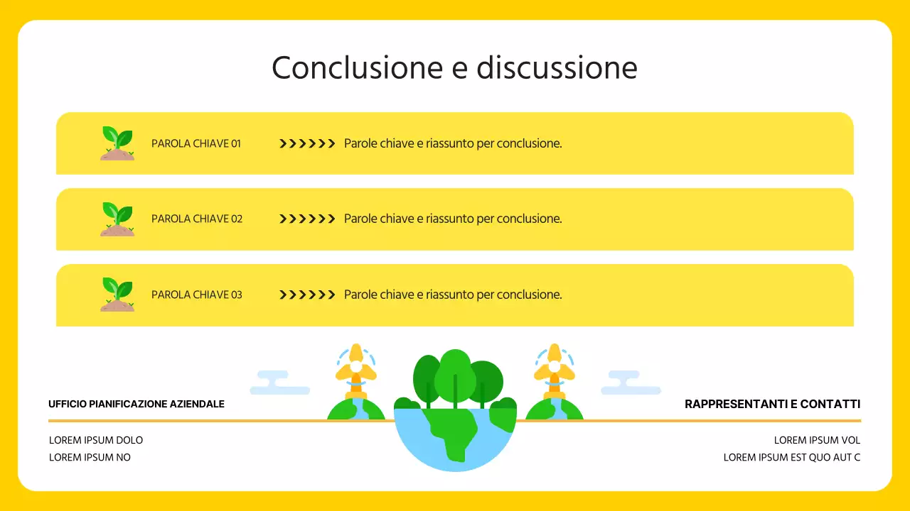 Un moderno piano aziendale ESG in giallo e verde