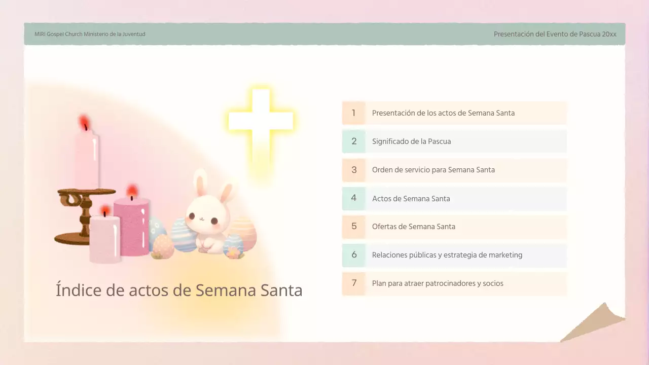 Un sencillo planificador de Pascua rosa y amarillo