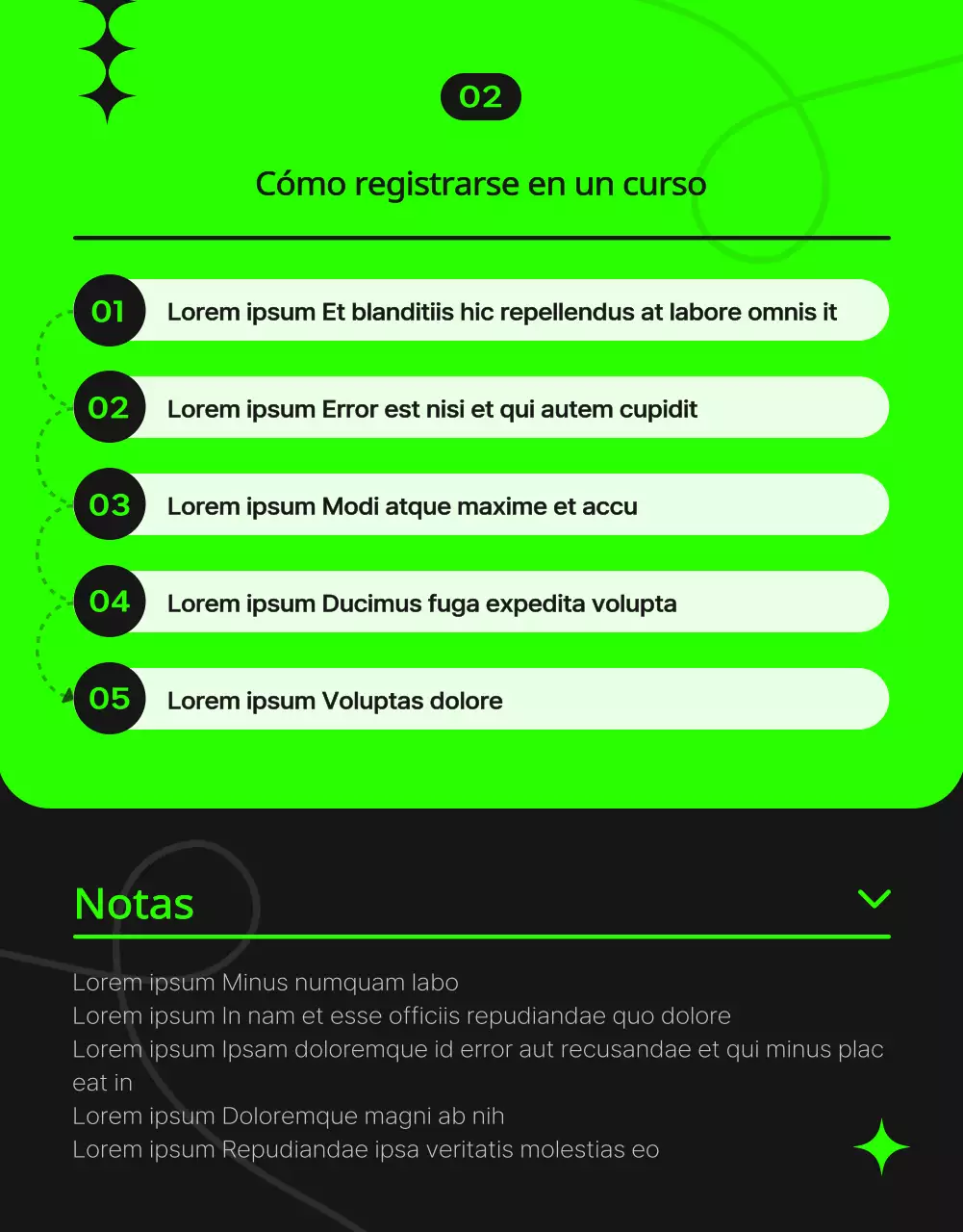 Promoción de un moderno centro de aprendizaje permanente en granate y negro