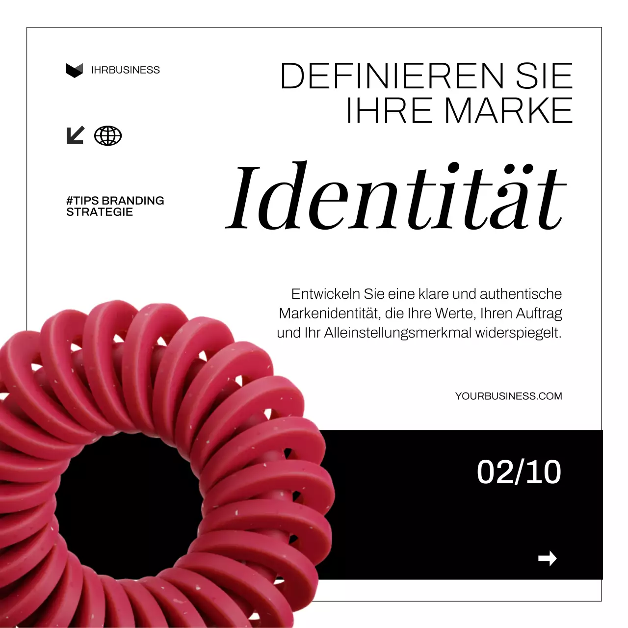 Weiß Schwarz Modern Fett Markenaufbau Strategie Tipps Instagram Karussell