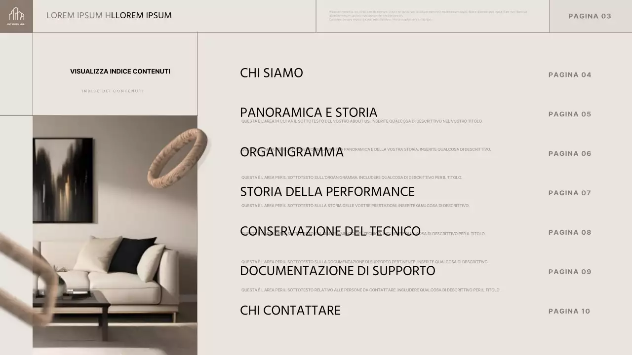 Proposta di interior contractor di tendenza in beige e nero