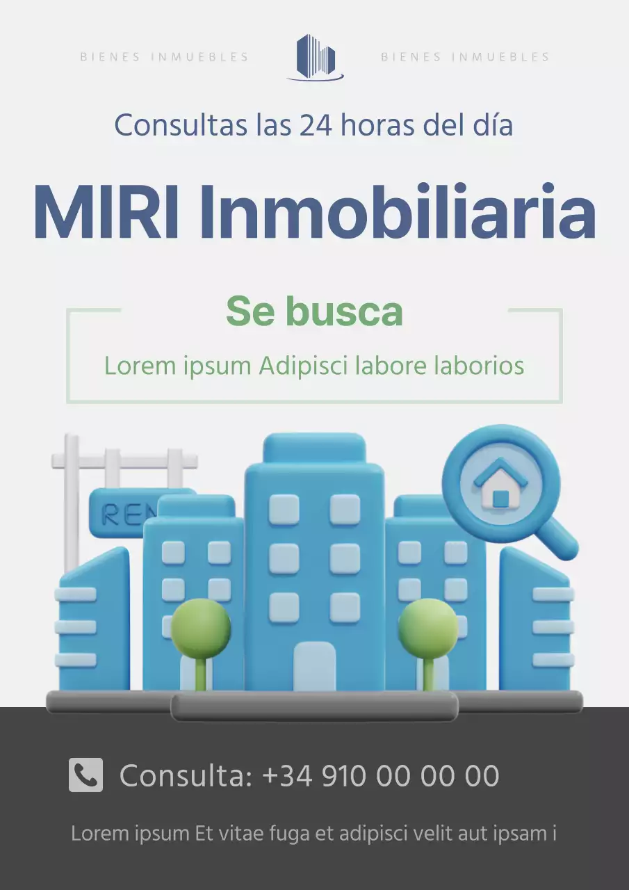 Promocione sus propiedades con toques de azul y gris