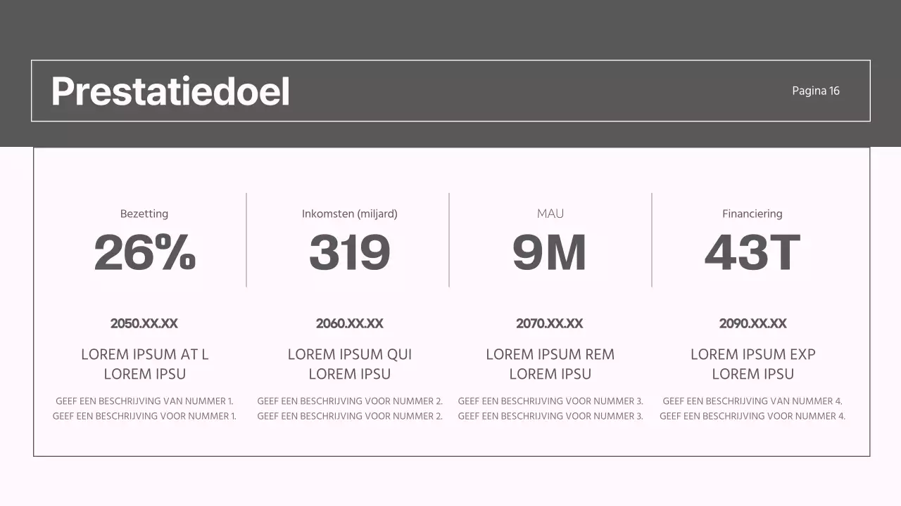 Een modern marktstrategierapport in grijs en roze