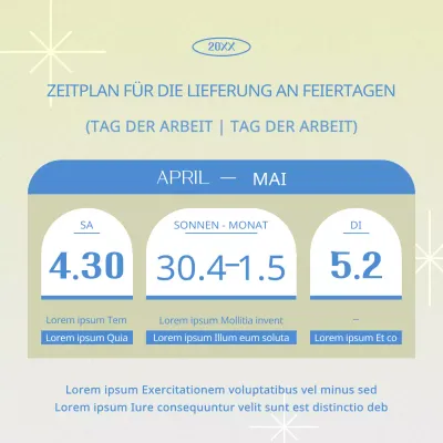 Der klassische hellblau-weiße Lieferplan für die Feiertage