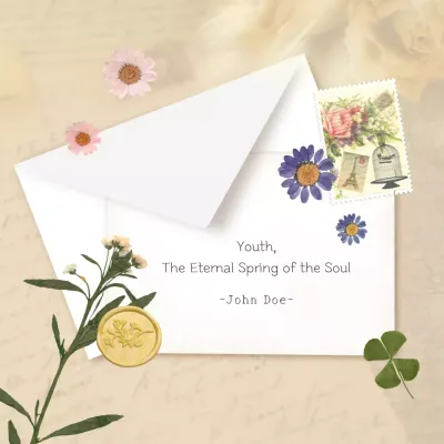 Beige Vintage Letter Invitation Social Media Post