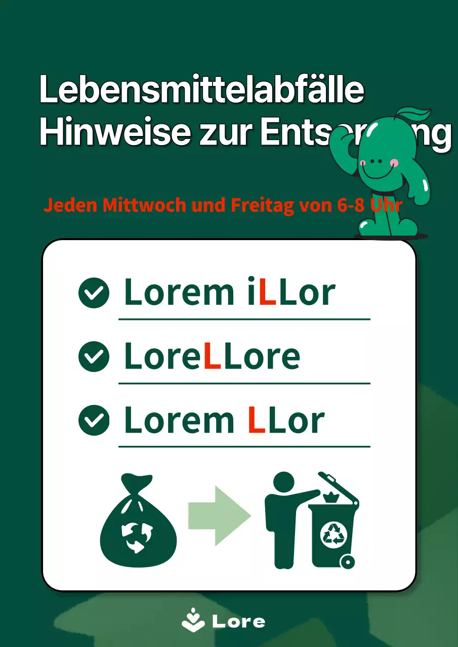 Ein einfacher grüner Hinweis auf Lebensmittelabfälle