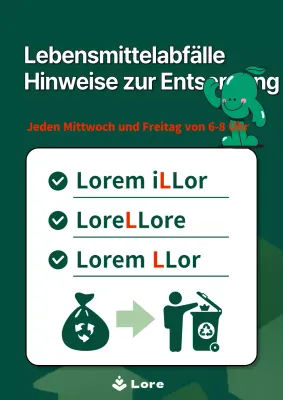 Ein einfacher grüner Hinweis auf Lebensmittelabfälle