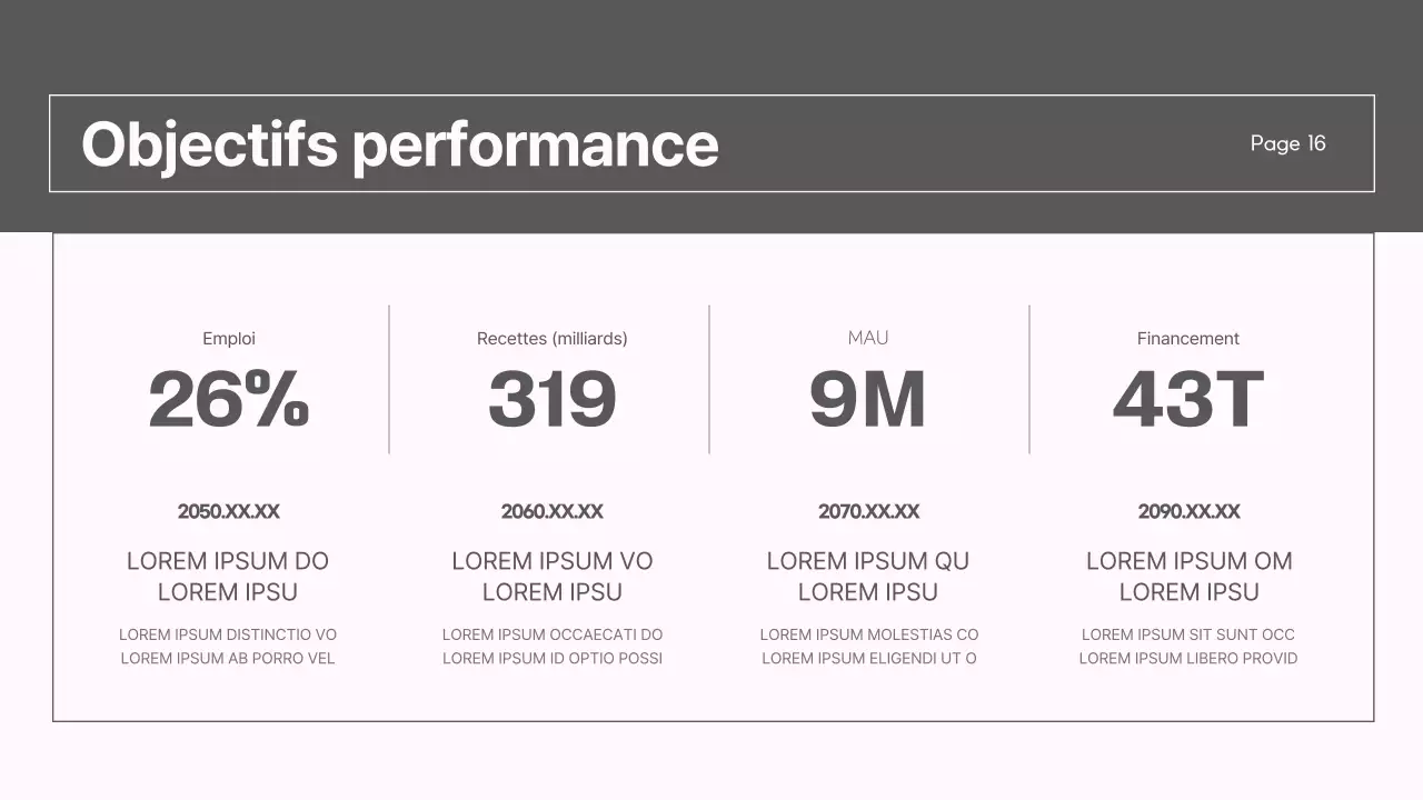 Un rapport de stratégie de marché moderne en gris et rose