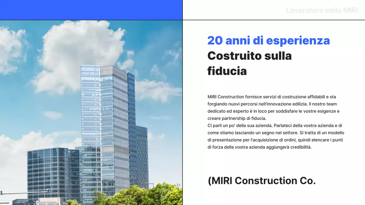 Un rapporto di fatturazione semplice, blu, di base per l'edilizia