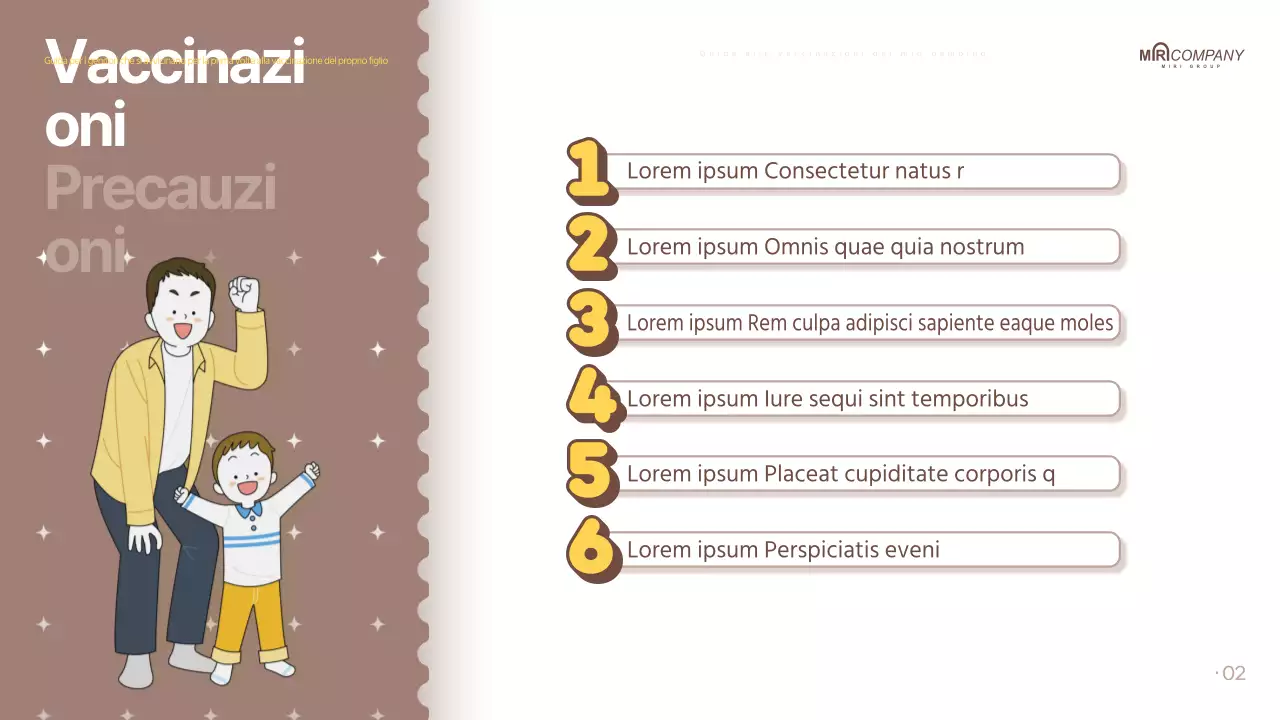Le vaccinazioni dei genitori in marrone, in stile pop-art