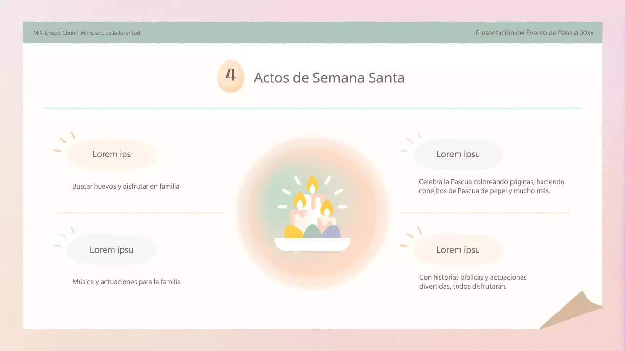 Un sencillo planificador de Pascua rosa y amarillo