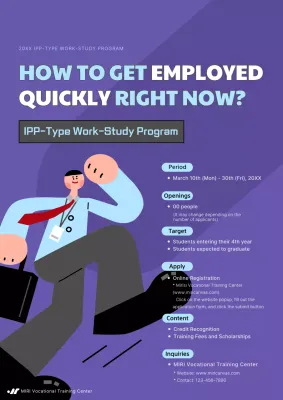 Purple Modern Employment Guide Poster