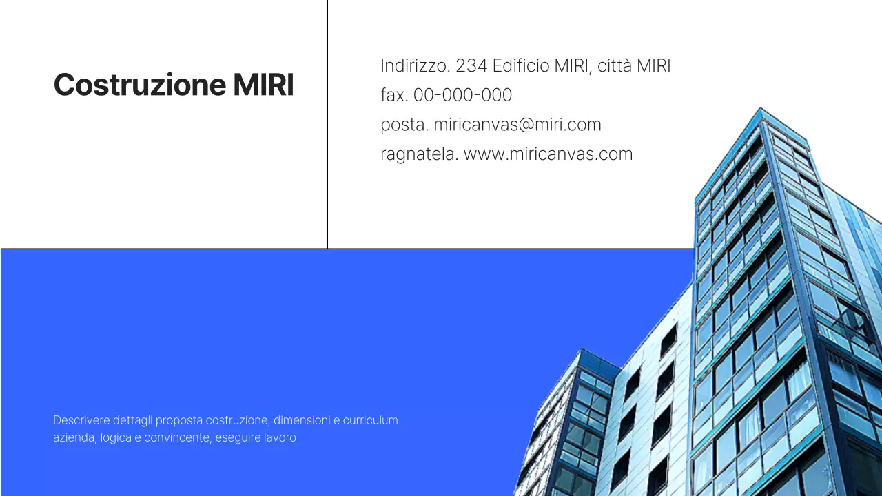 Un rapporto di fatturazione semplice, blu, di base per l'edilizia