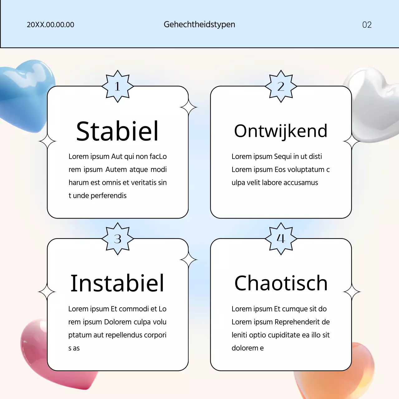 Testpaal in aanbouwstijl met lichtblauwe en ivoorkleurige accenten