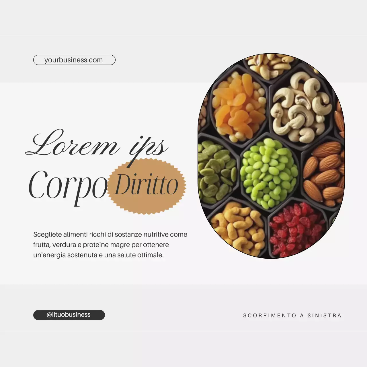 Grigio oro Contenuti minimi Consigli per uno stile di vita sano Carosello di post su Instagram