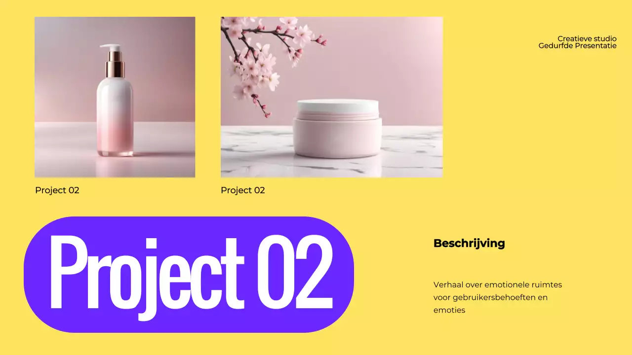 Een gedurfde designportfolio in paars en geel