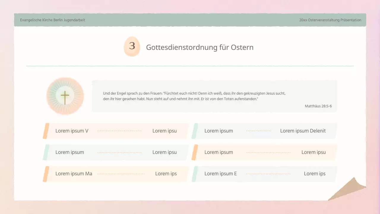 Ein einfacher Planer für das Osterfest in Rosa und Gelb