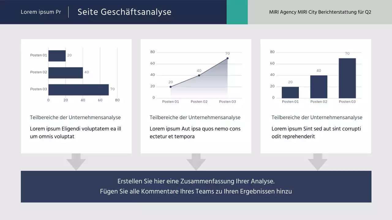 Einfache Berichte für den öffentlichen Sektor in blau und mint