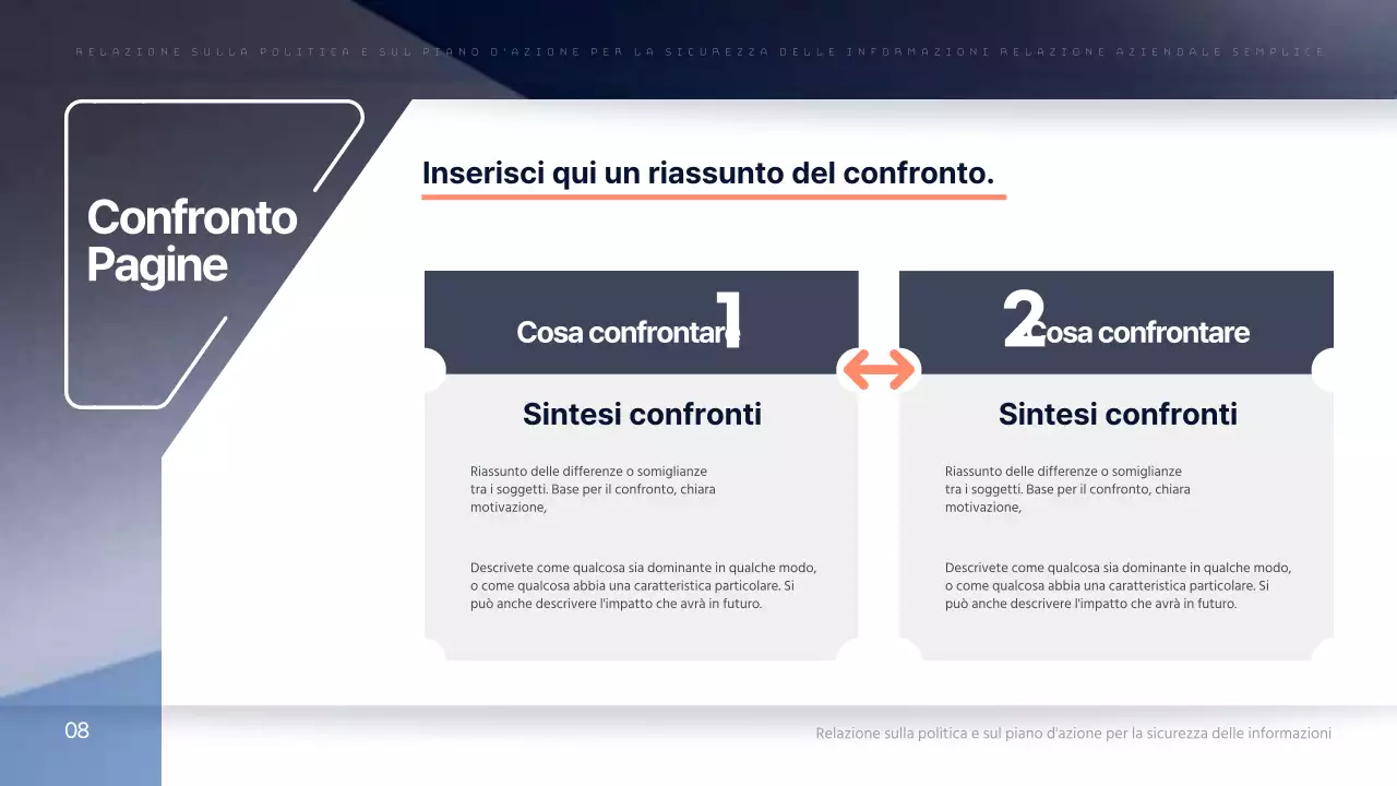 Una semplice relazione aziendale in blu navy