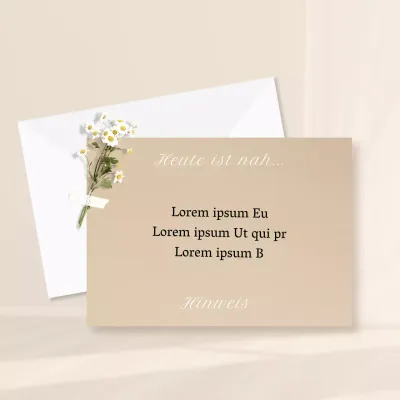 Ein einfacher beige-weißer Café-Verschlusszettel