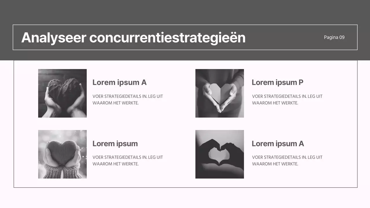 Een modern marktstrategierapport in grijs en roze