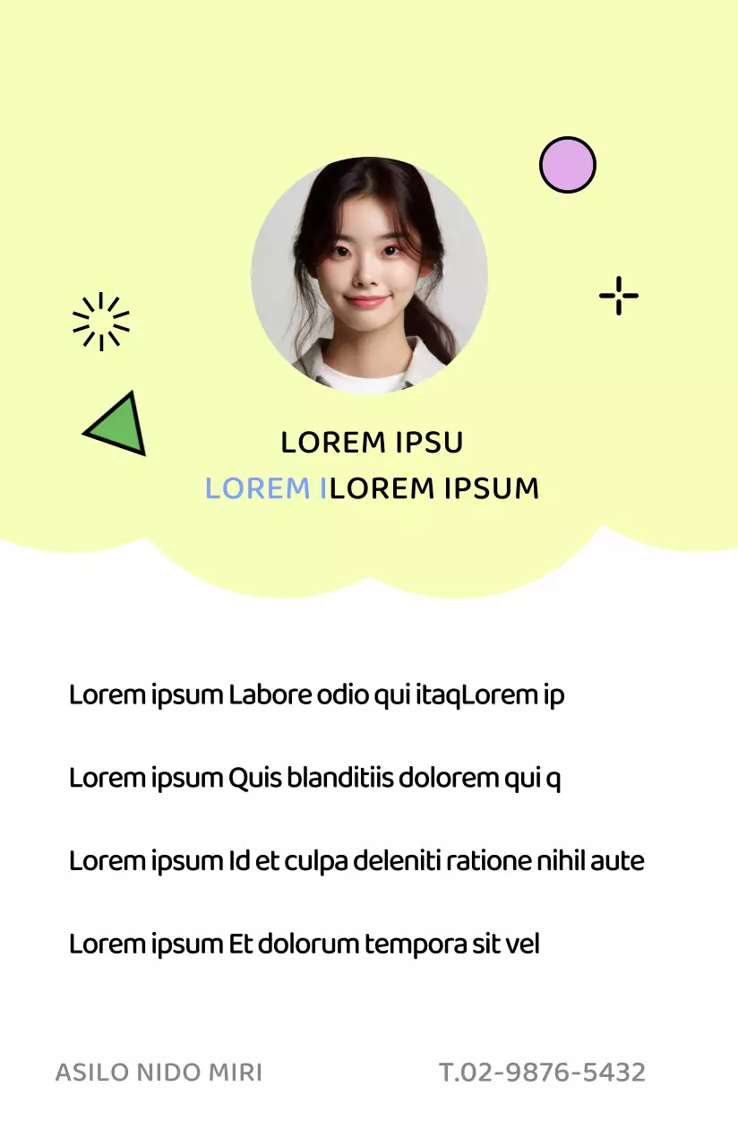 Concetto di biglietto da visita per l'asilo con simpatiche illustrazioni