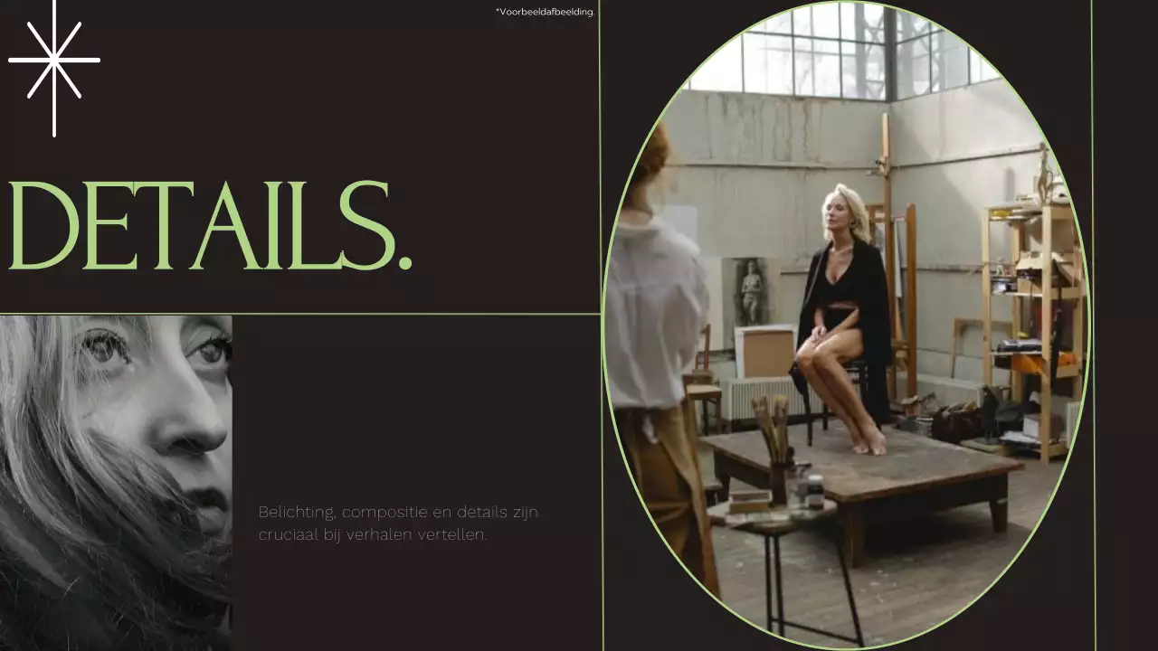 Zwart Lime en Wit Modern Elegant Trend Geometrisch Fotograaf Diensten Introductie van het bedrijf