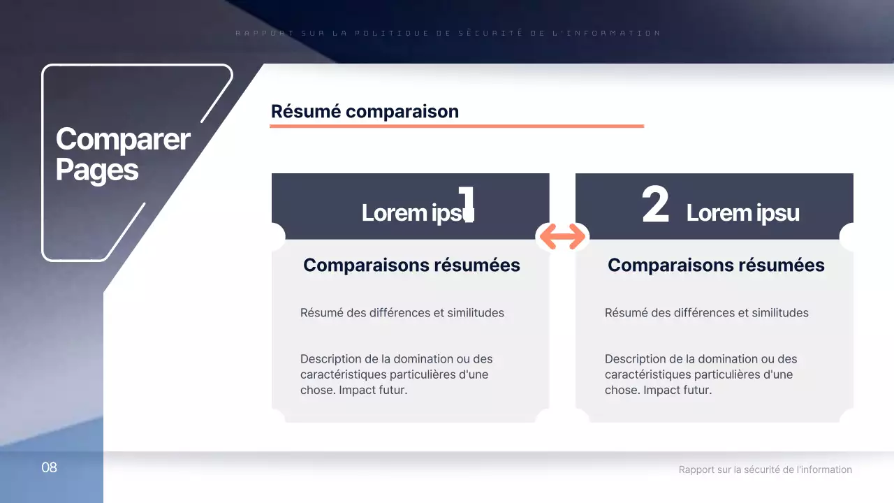 Un rapport d'entreprise simple en bleu marine