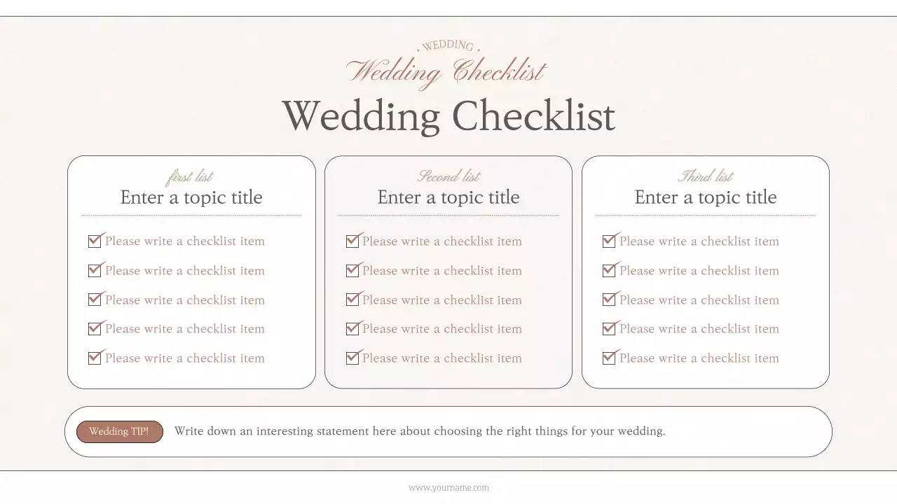 Beige Elegant Wedding Plan Presentation