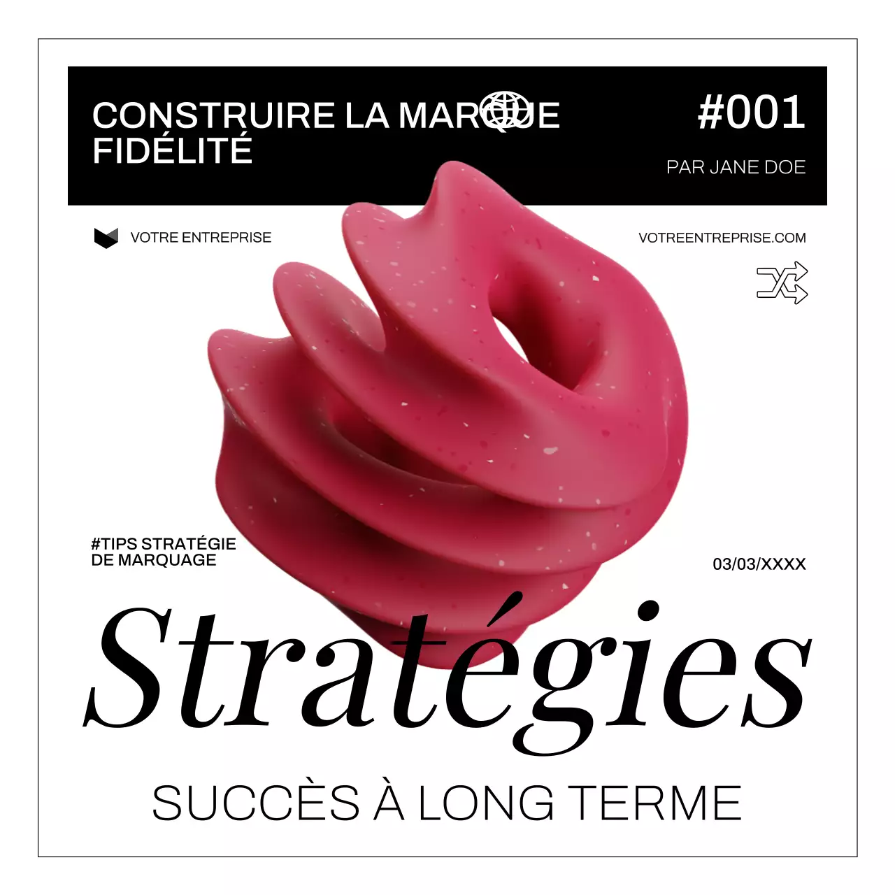 Blanc Noir Moderne Audacieux Stratégie de développement de la marque Conseils Carrousel Instagram