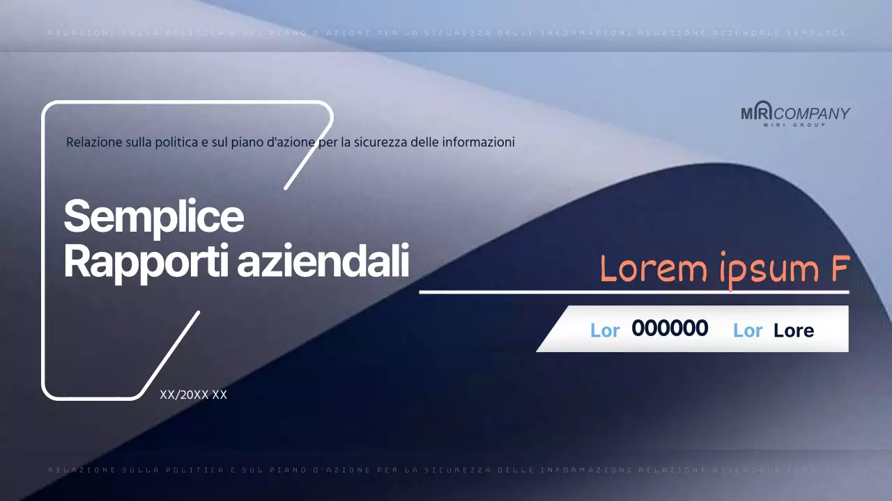 Una semplice relazione aziendale in blu navy