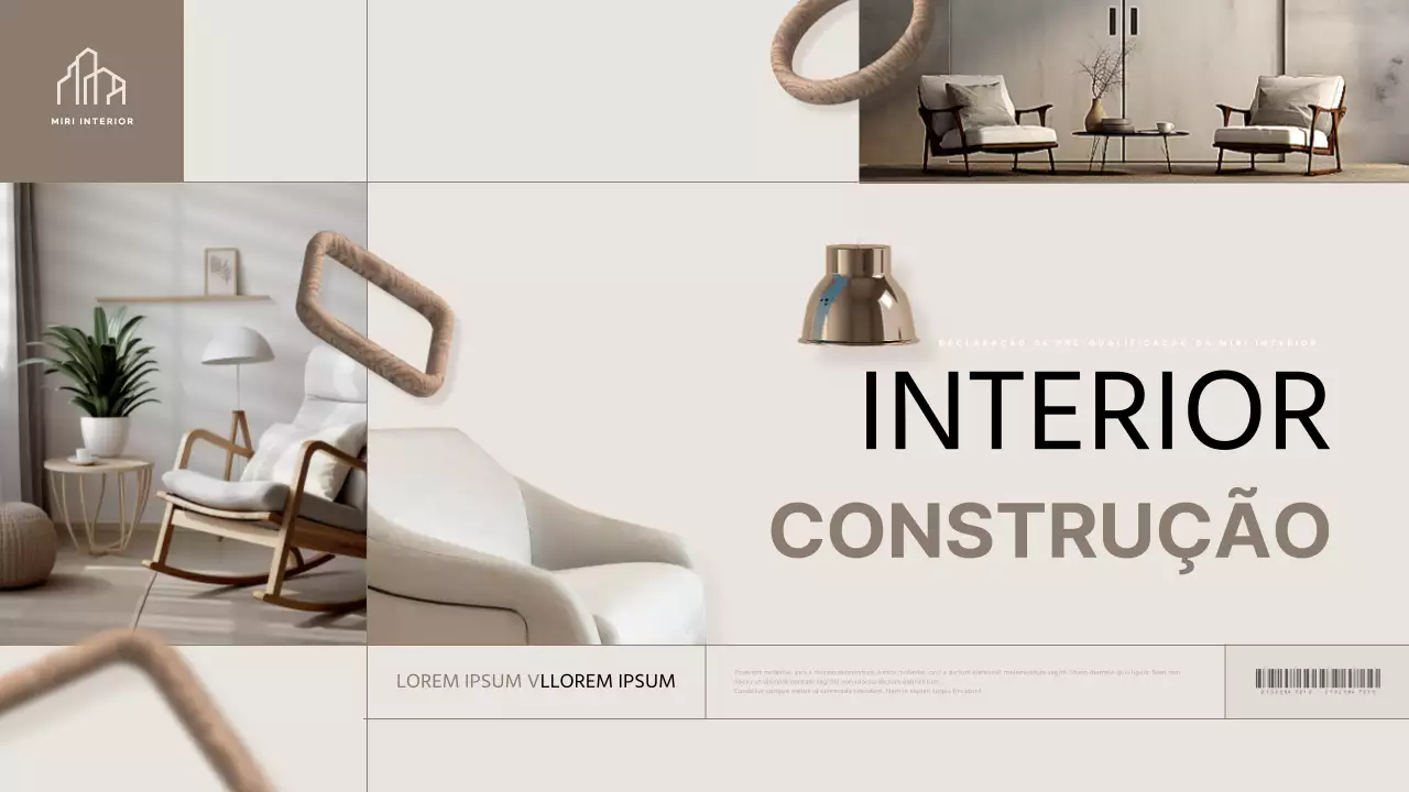 Proposta de empreiteiro de interiores na moda em bege e preto