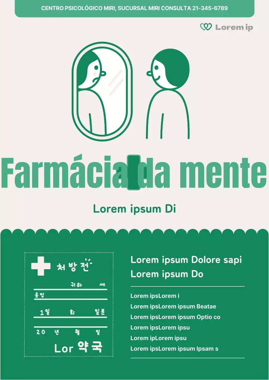 Promoção de aconselhamento psicológico simples em verde e marfim