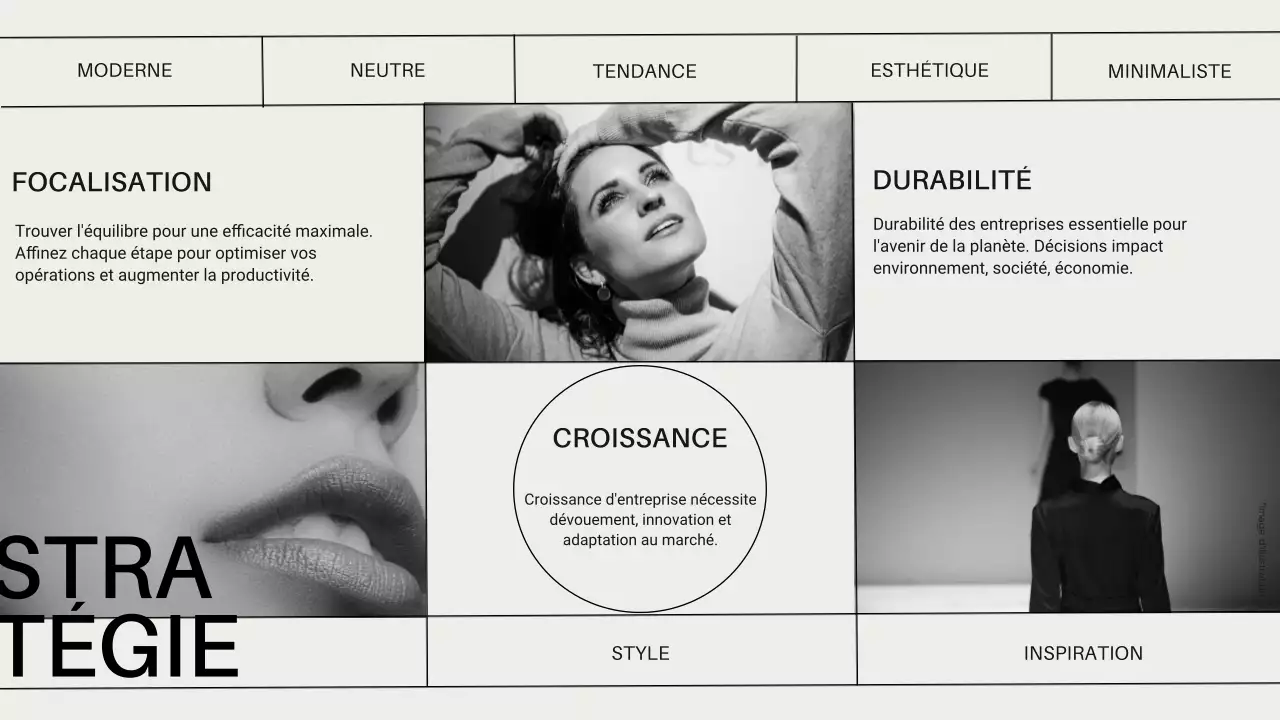 Introduction au guide des marques de mode moderne en noir et blanc