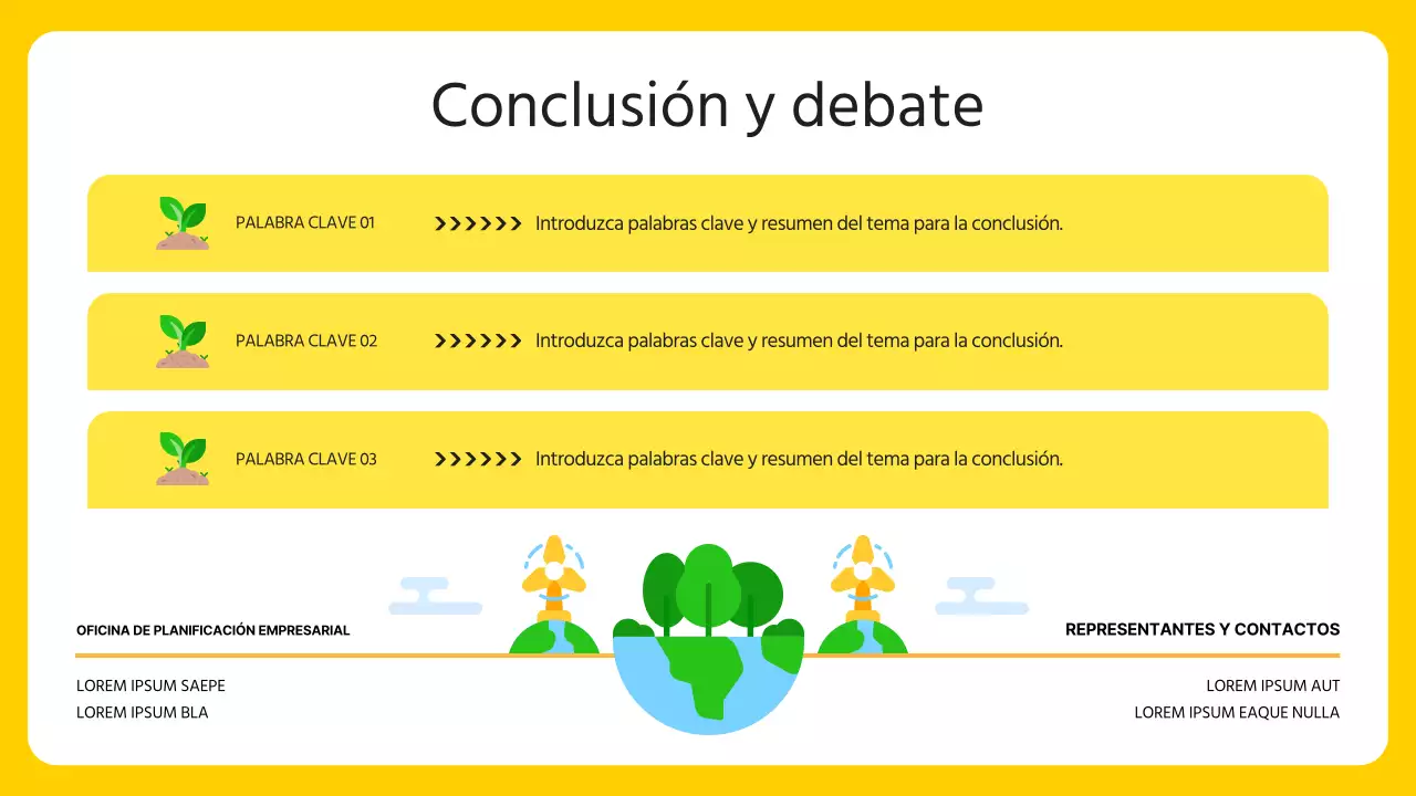 Un plan de negocio ESG moderno, verde y amarillo