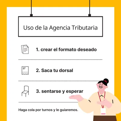 Un simple aviso amarillo y negro de la Agencia Tributaria