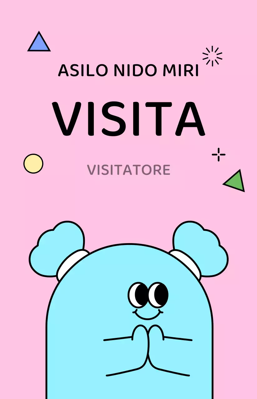 Concetto di biglietto da visita per l'asilo con simpatiche illustrazioni