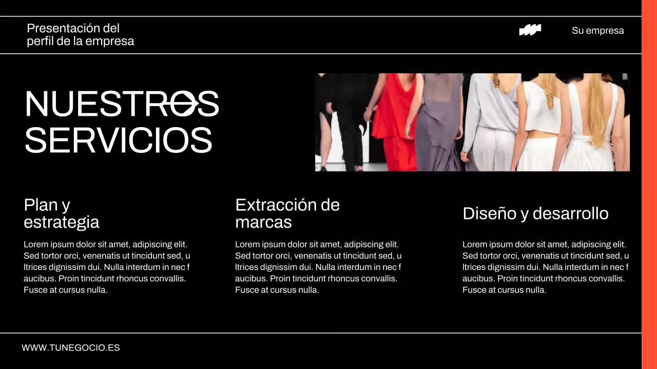 Informe sobre el perfil de las empresas modernas de neón y negro